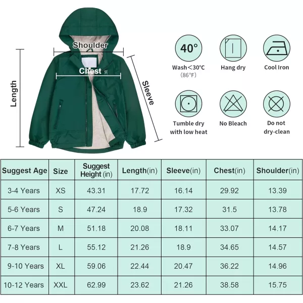 BIG ELEPHANT Boys Rain Jacket with Hood Lightweight Waterproof Raincoat for Kids Windbreaker