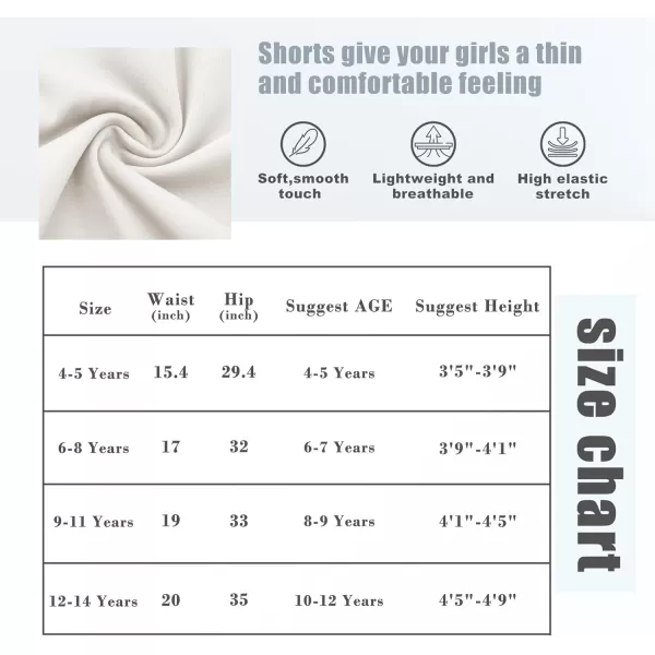 BIG ELEPHANT Girls Athletic Shorts with Pockets, Basketball Soccer Running Cheer Gym Active Short for Youth Kids 4-14 Years