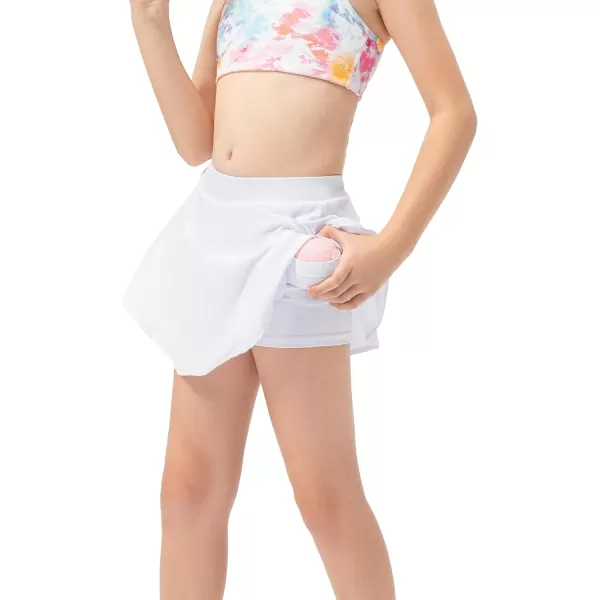 BIG ELEPHANT Girls Athletic Skirt, Kids Sport Skorts with Pockets for Golf Running Workout