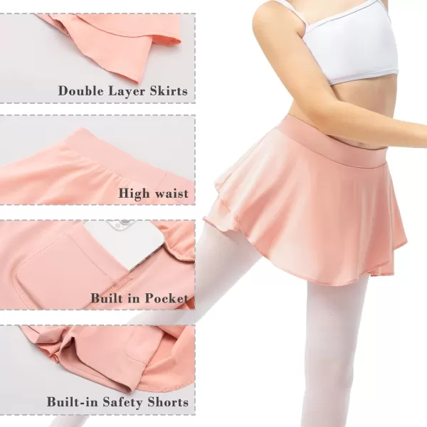 BIG ELEPHANT Girls Athletic Skirt, Kids Sport Skorts with Pockets for Golf Running Workout