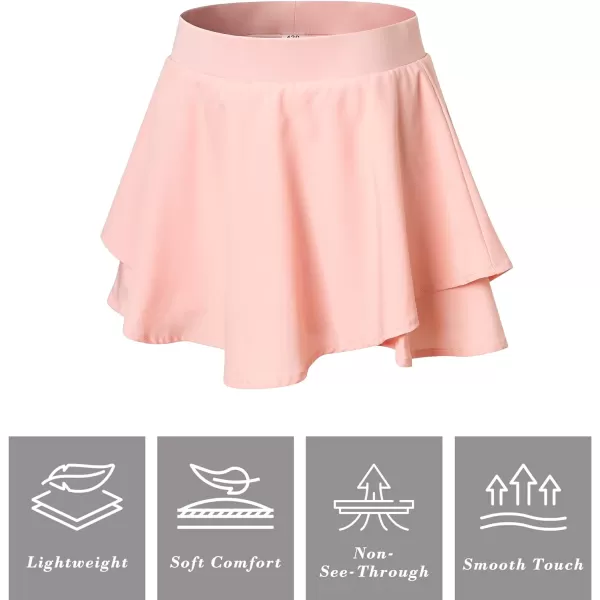 BIG ELEPHANT Girls Athletic Skirt, Kids Sport Skorts with Pockets for Golf Running Workout