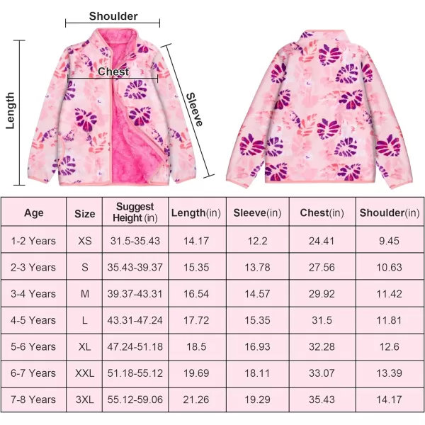 BIG ELEPHANT Girls Polar Fleece Jacket Full-Zip Thick Warm Outwear with Pockets Autumn Winter Coat for Toddler Kids