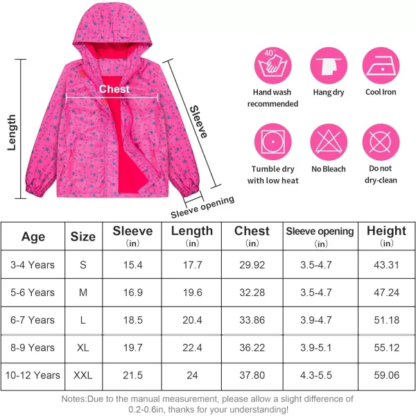 BIG ELEPHANT Kids Rain Jacket Hooded Fleece Lined Waterproof Raincoats Lightweight Breathable for Boys Girls