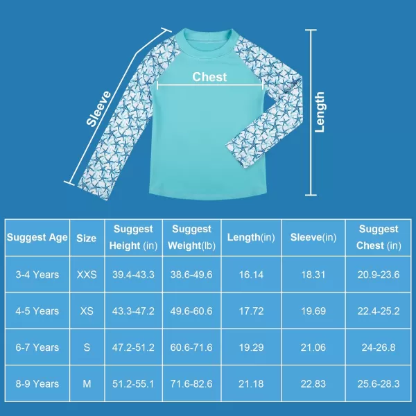 BIG ELEPHANT Kids Rash Guard Swim Shirt UPF 50+ Long Sleeve Rashguard Swimwear Surf Tops Sun Protection for Boys Girls