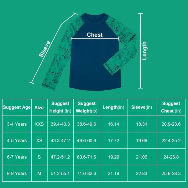 BIG ELEPHANT Kids Rash Guard Swim Shirt UPF 50+ Long Sleeve Rashguard Swimwear Surf Tops Sun Protection for Boys Girls