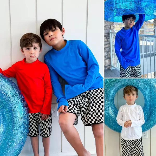 BIG ELEPHANT Kids Rash Guard Swim Shirt UPF 50+ Long Sleeve Rashguard Swimwear Surf Tops Sun Protection for Boys Girls