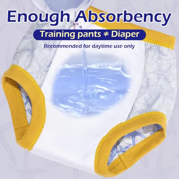 BIG ELEPHANT Potty Training Underwear - 10 Pack, 100% Cotton Absorbent Unisex Toddler Pee Pants for Boys Girls