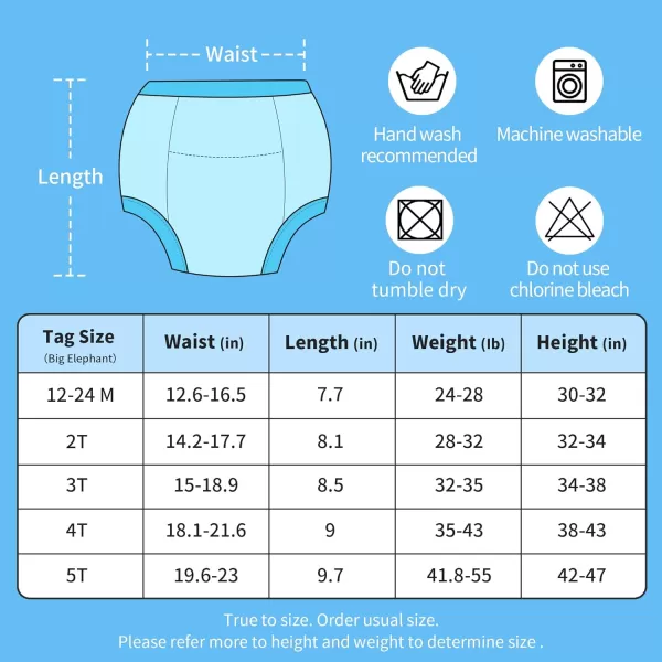 BIG ELEPHANT Random Color Potty Training Underwear, Training Pants for Boys and Girls -10 Pack)