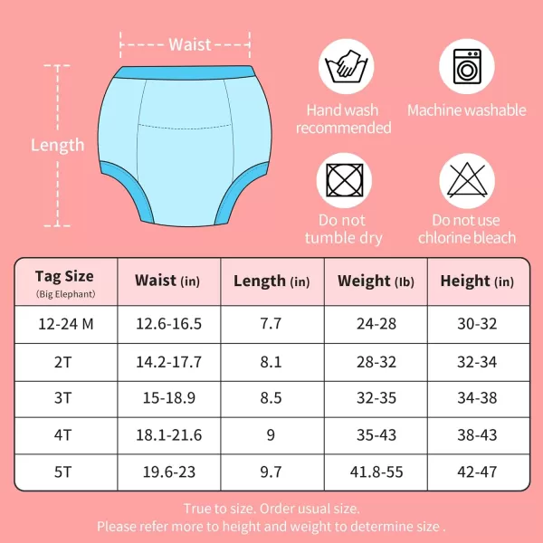 BIG ELEPHANT Random Color Toddler Training Pants, Potty Training Underwear for Boys and Girls 6 Pack-6 Pack)