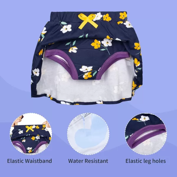 BIG ELEPHANT Toddler Girls Potty Training Pants, Ruffle Diaper Skirt Shorts Soft Absorbent, 12 Months - 5 Years