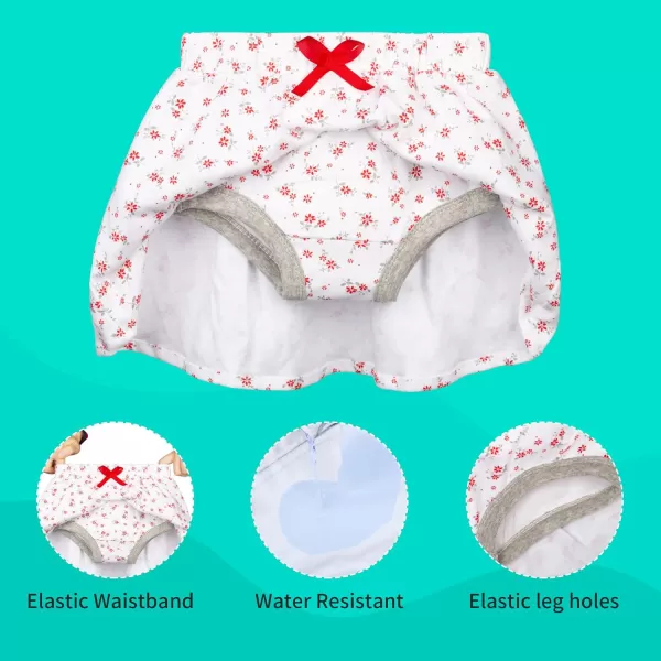 BIG ELEPHANT Toddler Girls Potty Training Pants, Ruffle Diaper Skirt Shorts Soft Absorbent, 12 Months - 5 Years