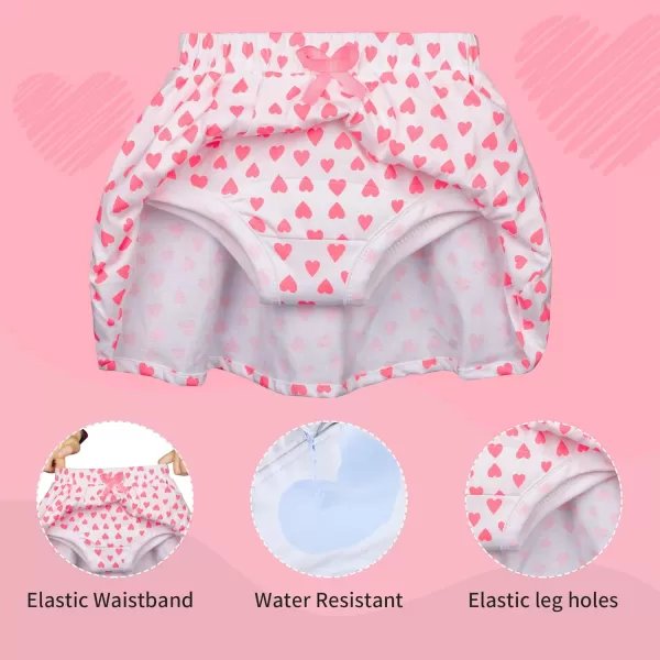 BIG ELEPHANT Toddler Girls Potty Training Pants, Ruffle Diaper Skirt Shorts Soft Absorbent, 12 Months - 5 Years