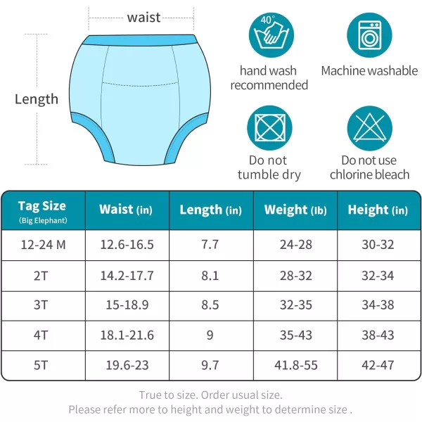 BIG ELEPHANT Toddler Training Pants, Soft Cotton Absorbent Training Underwear for Baby Boys &amp; Girls