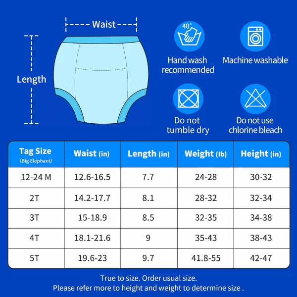 BIG ELEPHANT Toddler Training Pants, Soft Cotton Absorbent Training Underwear for Baby Boys &amp; Girls