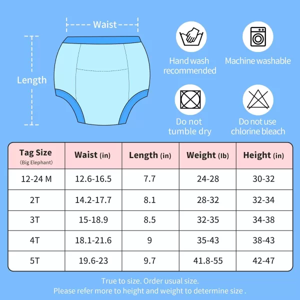 BIG ELEPHANT Toddler Training Pants, Soft Cotton Absorbent Training Underwear for Baby Boys &amp; Girls
