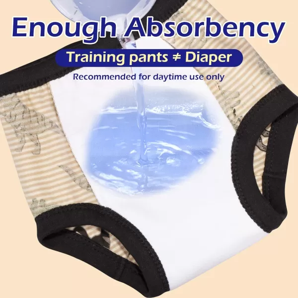 BIG ELEPHANT Toddler Training Pants, Soft Cotton Absorbent Training Underwear for Baby Boys &amp; Girls