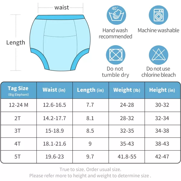 BIG ELEPHANT Toddler Training Pants, Soft Cotton Absorbent Training Underwear for Baby Boys &amp; Girls