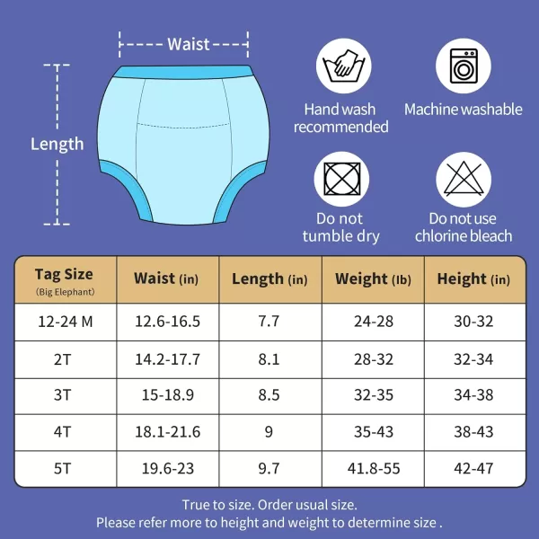 BIG ELEPHANT Toddler Training Pants, Soft Cotton Absorbent Training Underwear for Baby Boys &amp; Girls