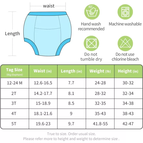 BIG ELEPHANT Toddler Training Pants, Soft Cotton Absorbent Training Underwear for Baby Boys &amp; Girls