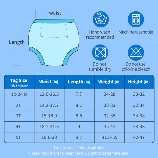 BIG ELEPHANT Toddler Training Pants, Soft Cotton Absorbent Training Underwear for Baby Boys &amp; Girls