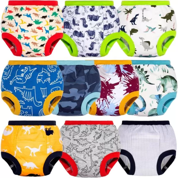 BIG ELEPHANT 10 Pack Toddler Potty Training Pants, Absorbent Underwear for Baby Boys 12 Months - 5 Years