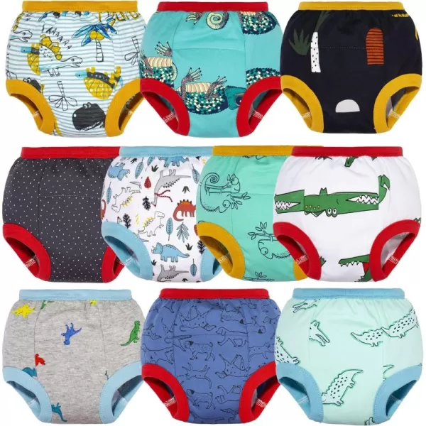 BIG ELEPHANT 10 Pack Toddler Potty Training Pants, Absorbent Underwear for Baby Boys 12 Months - 5 Years