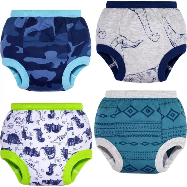 BIG ELEPHANT 4 Pack Potty Training Underwear, 100% Cotton Reusable Training Pants for Toddler