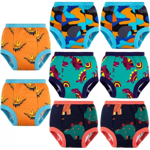 BIG ELEPHANT 8-Pack Toddler Potty Training Pants, Cotton Toilet Training Underwear for Boys and Girls12 Months - 5 Years