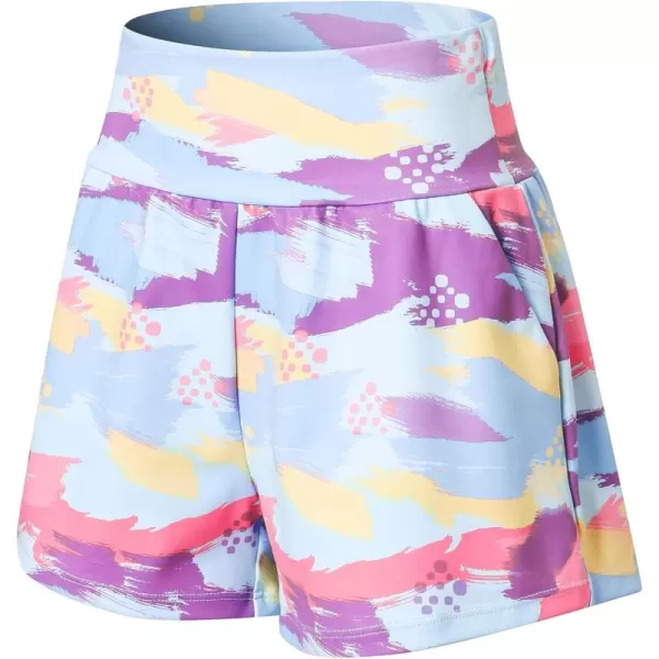 BIG ELEPHANT Girls Athletic Shorts with Pockets, Basketball Soccer Running Cheer Gym Active Short for Youth Kids 4-14 Years