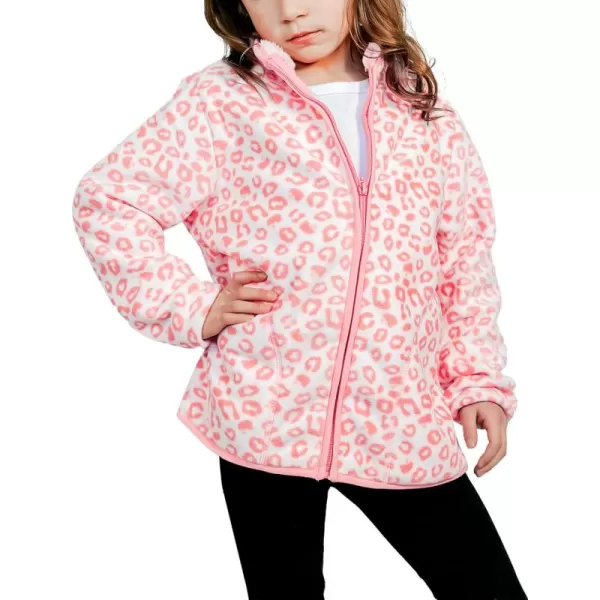 BIG ELEPHANT Girls Polar Fleece Jacket Full-Zip Thick Warm Outwear with Pockets Autumn Winter Coat for Toddler Kids