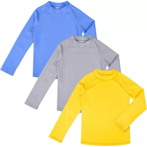 BIG ELEPHANT Kids Rash Guard Swim Shirt UPF 50+ Long Sleeve Rashguard Swimwear Surf Tops Sun Protection for Boys Girls