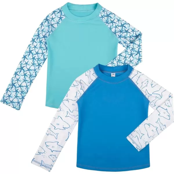 BIG ELEPHANT Kids Rash Guard Swim Shirt UPF 50+ Long Sleeve Rashguard Swimwear Surf Tops Sun Protection for Boys Girls