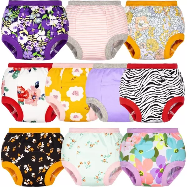 BIG ELEPHANT Potty Training Underwear - 10 Pack, 100% Cotton Absorbent Unisex Toddler Pee Pants for Boys Girls