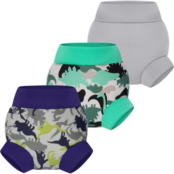 BIG ELEPHANT Swim Diapers - 3 Pieces of Reusable and Adjustable Baby Swimming Diapers for Girls , 2T