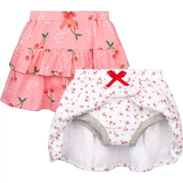 BIG ELEPHANT Toddler Girls Potty Training Pants, Ruffle Diaper Skirt Shorts Soft Absorbent, 12 Months - 5 Years