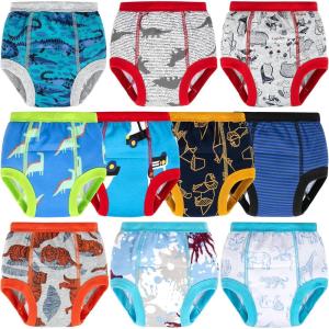 imageBIG ELEPHANT 10Pack Baby Potty Training Underwear Soft 100 Cotton Absorbent Training Pants for Boys ampamp Girls Ages 12M10YBlue  Red