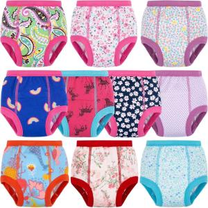 imageBIG ELEPHANT 10Pack Baby Potty Training Underwear Soft 100 Cotton Absorbent Training Pants for Boys ampamp Girls Ages 12M10YRed Flower