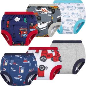 imageBIG ELEPHANT Toddler Training Pants Soft Cotton Absorbent Training Underwear for Baby Boys ampamp GirlsCar Club 6 Pack