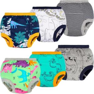 imageBIG ELEPHANT Toddler Training Pants Soft Cotton Absorbent Training Underwear for Baby Boys ampamp GirlsOrange 6 Pack