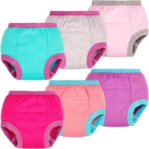 imageBIG ELEPHANT Toddler Training Pants Soft Cotton Absorbent Training Underwear for Baby Boys ampamp GirlsPurple  Pink 6 Pack