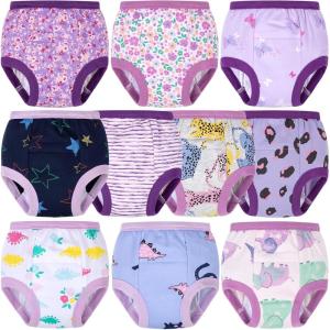 imageBIG ELEPHANT Toddler Training Pants Soft Cotton Absorbent Training Underwear for Baby Boys ampamp GirlsPurple Elephan 10 Pack