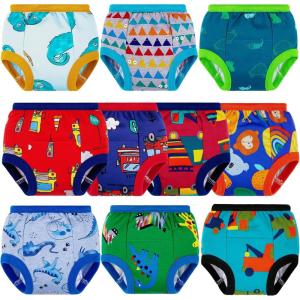 imageBIG ELEPHANT Toddler Training Pants Soft Cotton Absorbent Training Underwear for Baby Boys ampamp GirlsRed Car 10 Pack