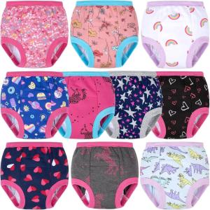 imageBIG ELEPHANT Toddler Training Pants Soft Cotton Absorbent Training Underwear for Baby Boys ampamp GirlsRed Rainbow 10 Pack