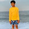 imageBIG ELEPHANT 3 Pack Kids Rash Guard Swim Shirt UPF 50 Long Sleeve Rashguard Swimwear Surf Tops Sun Protection for Boys GirlsBlueGrayYellow