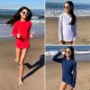 imageBIG ELEPHANT 3 Pack Kids Rash Guard Swim Shirt UPF 50 Long Sleeve Rashguard Swimwear Surf Tops Sun Protection for Boys GirlsNavy BlueRedWhite
