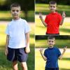imageBIG ELEPHANT 3 Pack Kids Short Sleeve Rash Guard Shirt UPF 50 Protection Swimwear Quick Dry Swim Tee Youth RashguardNavy BlueRedWhite