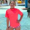 imageBIG ELEPHANT 3 Pack Kids Short Sleeve Rash Guard Shirt UPF 50 Protection Swimwear Quick Dry Swim Tee Youth RashguardPurplePinkCoral Orange