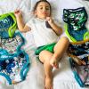 imageBIG ELEPHANT Baby Side Button Training Pants Reusable Snaps on 100 Cotton Training Underwear for Toddler 2 Years  4 YearsGreen 6 Pack