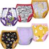 imageBIG ELEPHANT Baby Side Button Training Pants Reusable Snaps on 100 Cotton Training Underwear for Toddler 2 Years  4 YearsYellow 6 Pack