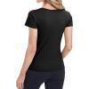 imageBIG ELEPHANT 2 Pcs Womens Basic Short Sleeve TShirts UPF 50 Slim Fit Crew Neck Solid Tops for Daily WearTravelSportsBlack and White